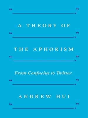 cover image of A Theory of the Aphorism